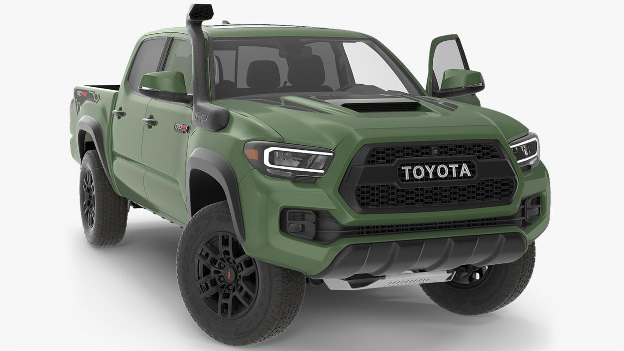 Toyota Tacoma TRD Pro Army Green 2021 Rigged 3D model