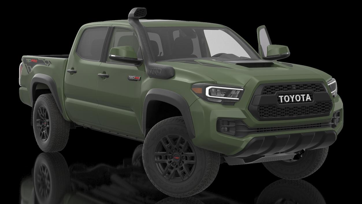 Toyota Tacoma TRD Pro Army Green 2021 Rigged 3D model