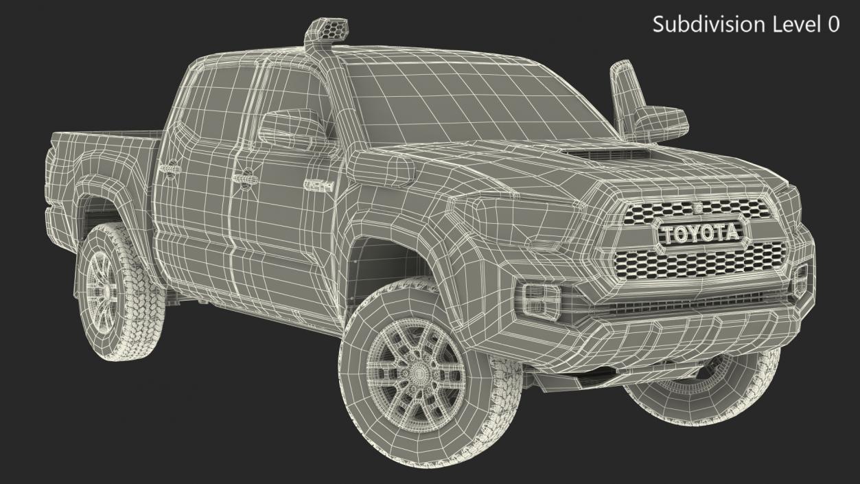 Toyota Tacoma TRD Pro Army Green 2021 Rigged 3D model