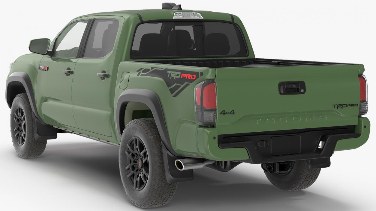 Toyota Tacoma TRD Pro Army Green 2021 Rigged 3D model