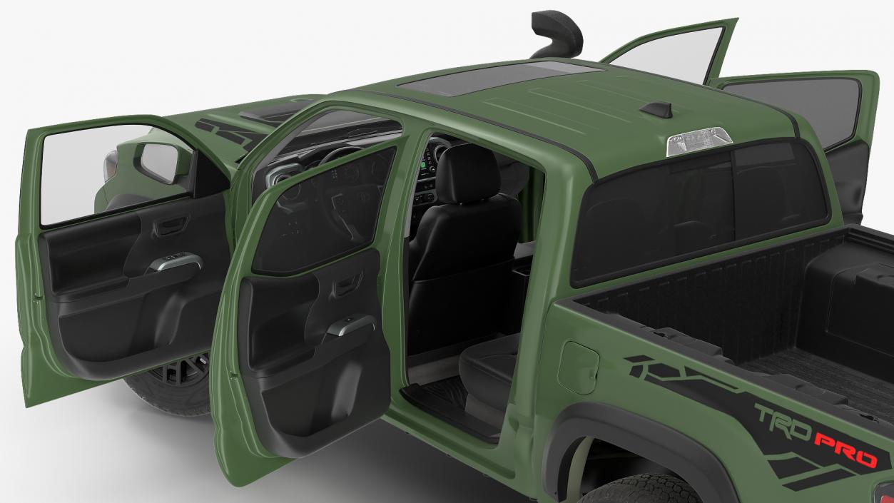 Toyota Tacoma TRD Pro Army Green 2021 Rigged 3D model