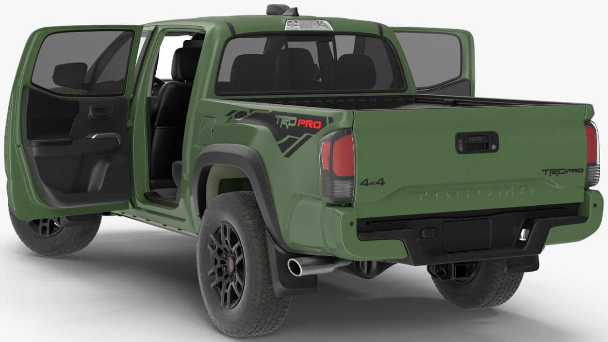 Toyota Tacoma TRD Pro Army Green 2021 Rigged 3D model