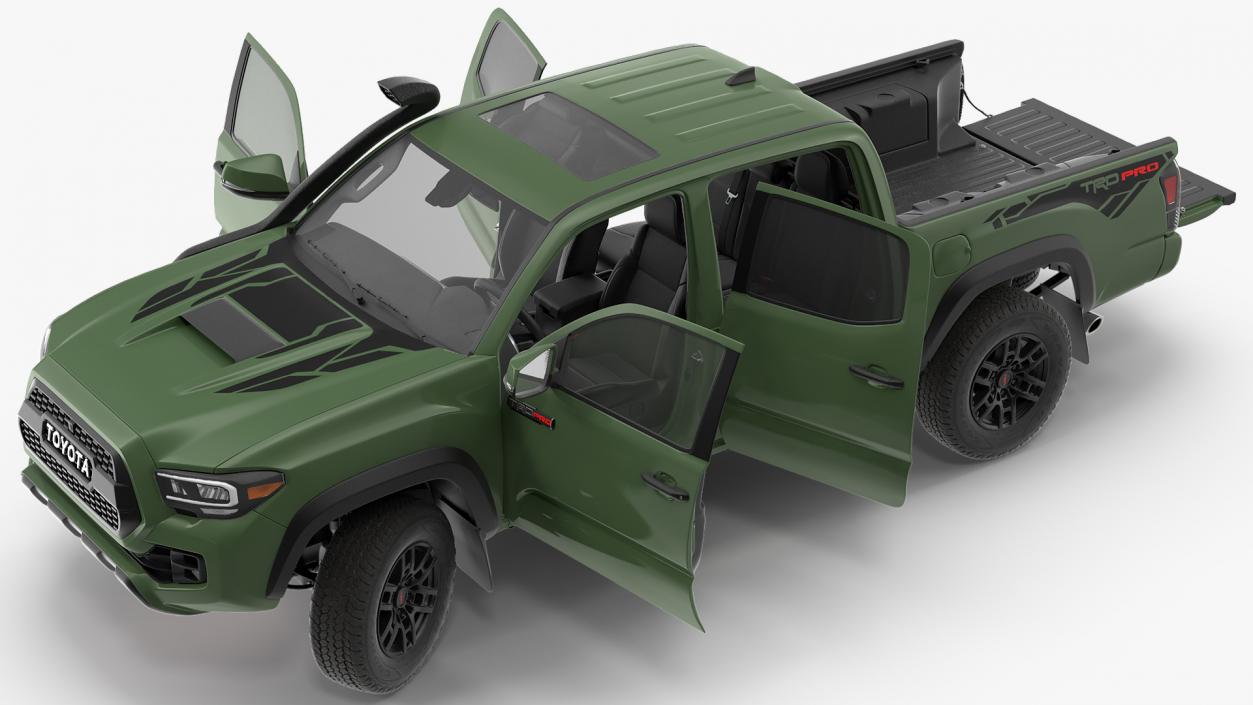 Toyota Tacoma TRD Pro Army Green 2021 Rigged 3D model