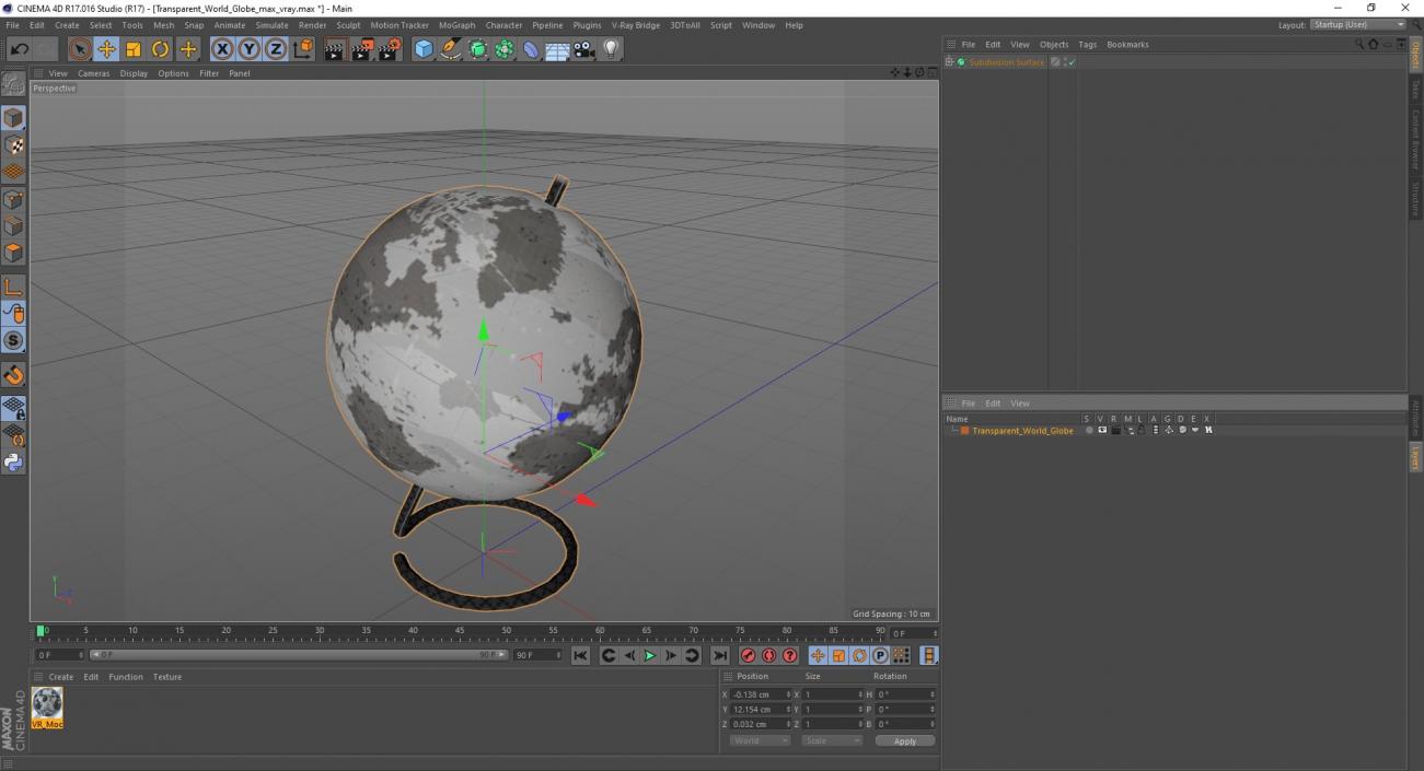 3D Transparent World Globe model