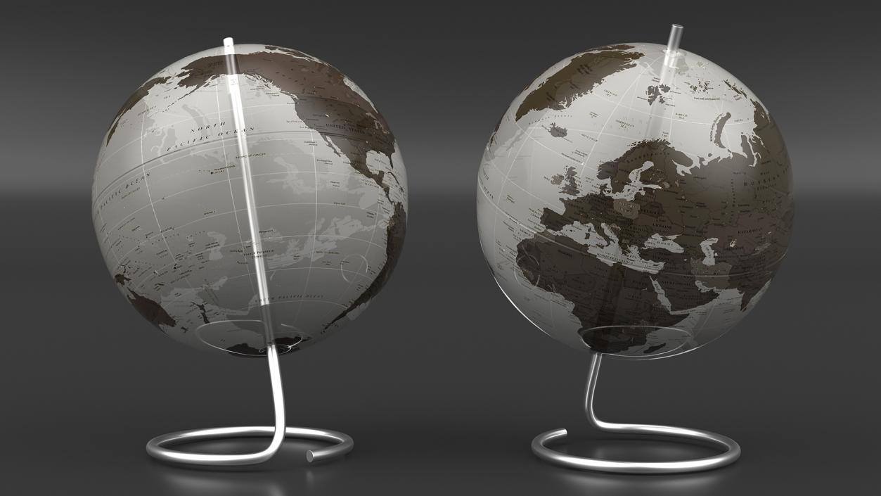 3D Transparent World Globe model