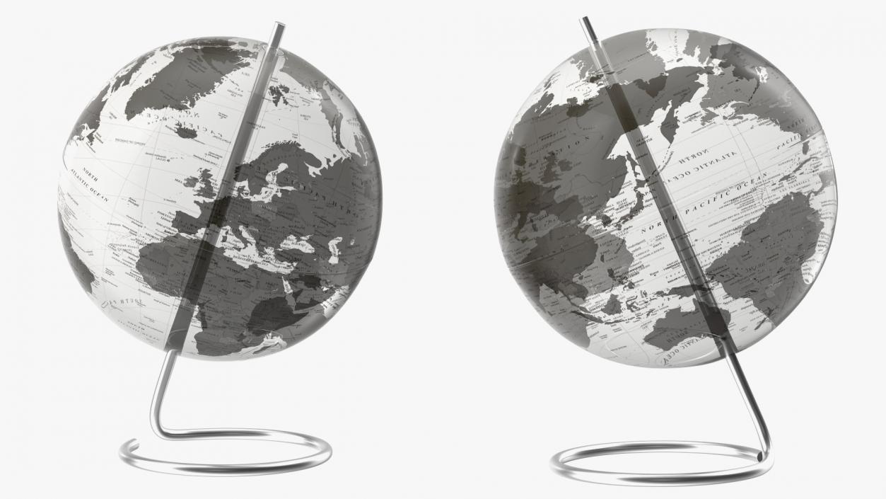 3D Transparent World Globe model