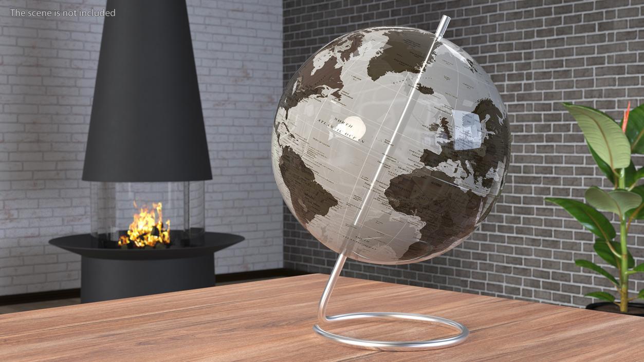 3D Transparent World Globe model