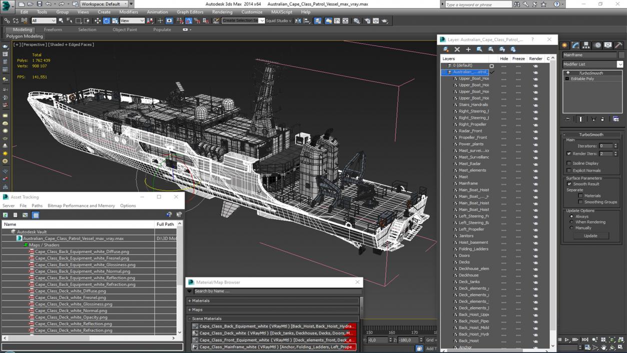 Cape Class Patrol Boat Rigged 3D model