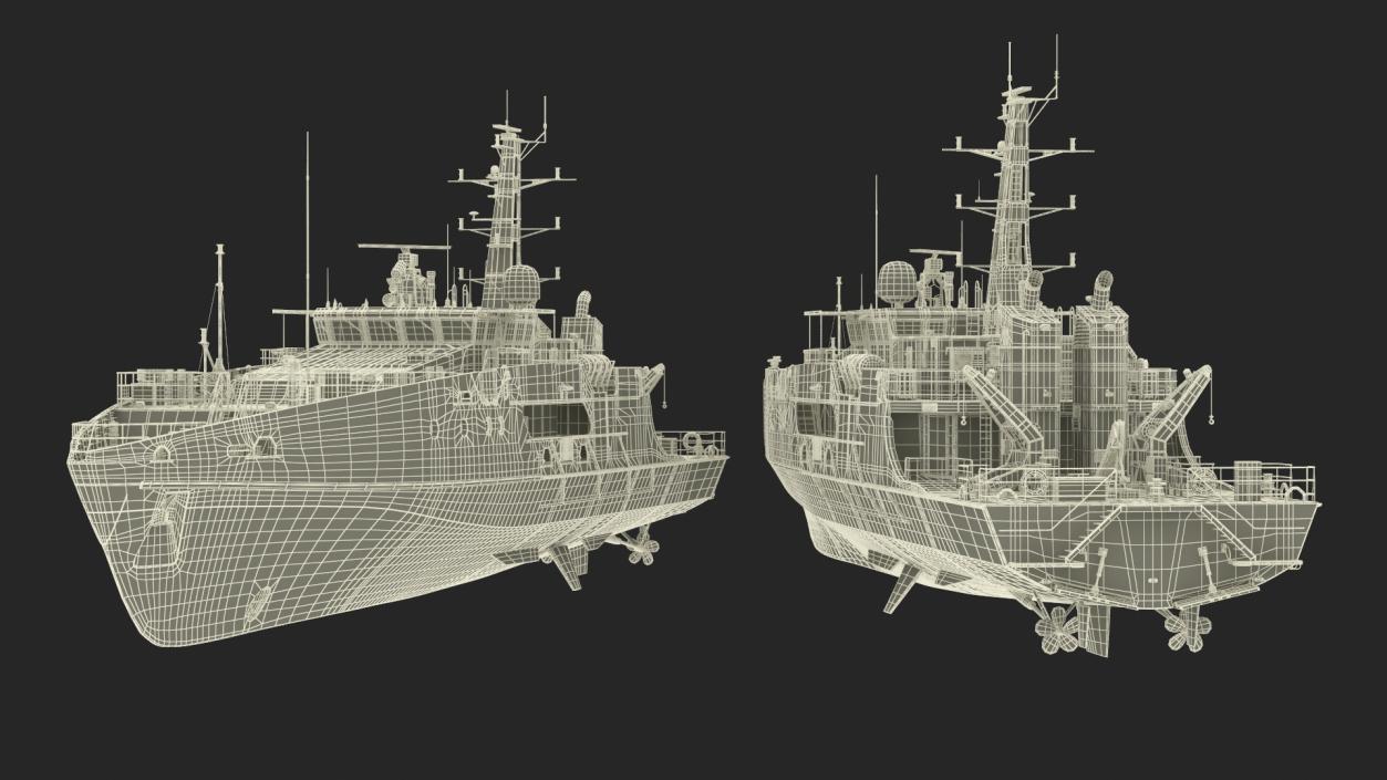 Cape Class Patrol Boat Rigged 3D model