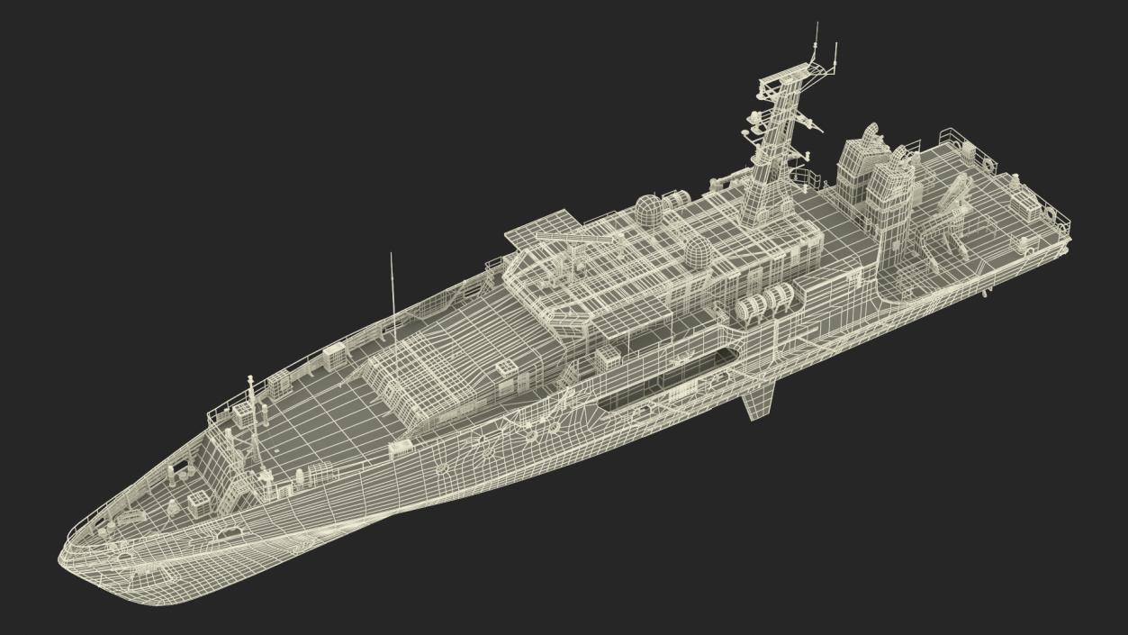 Cape Class Patrol Boat Rigged 3D model