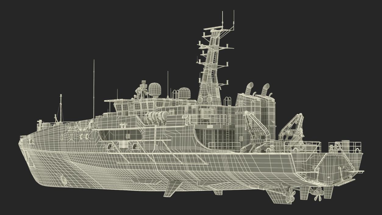 Cape Class Patrol Boat Rigged 3D model