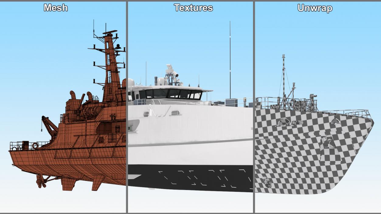 Cape Class Patrol Boat Rigged 3D model