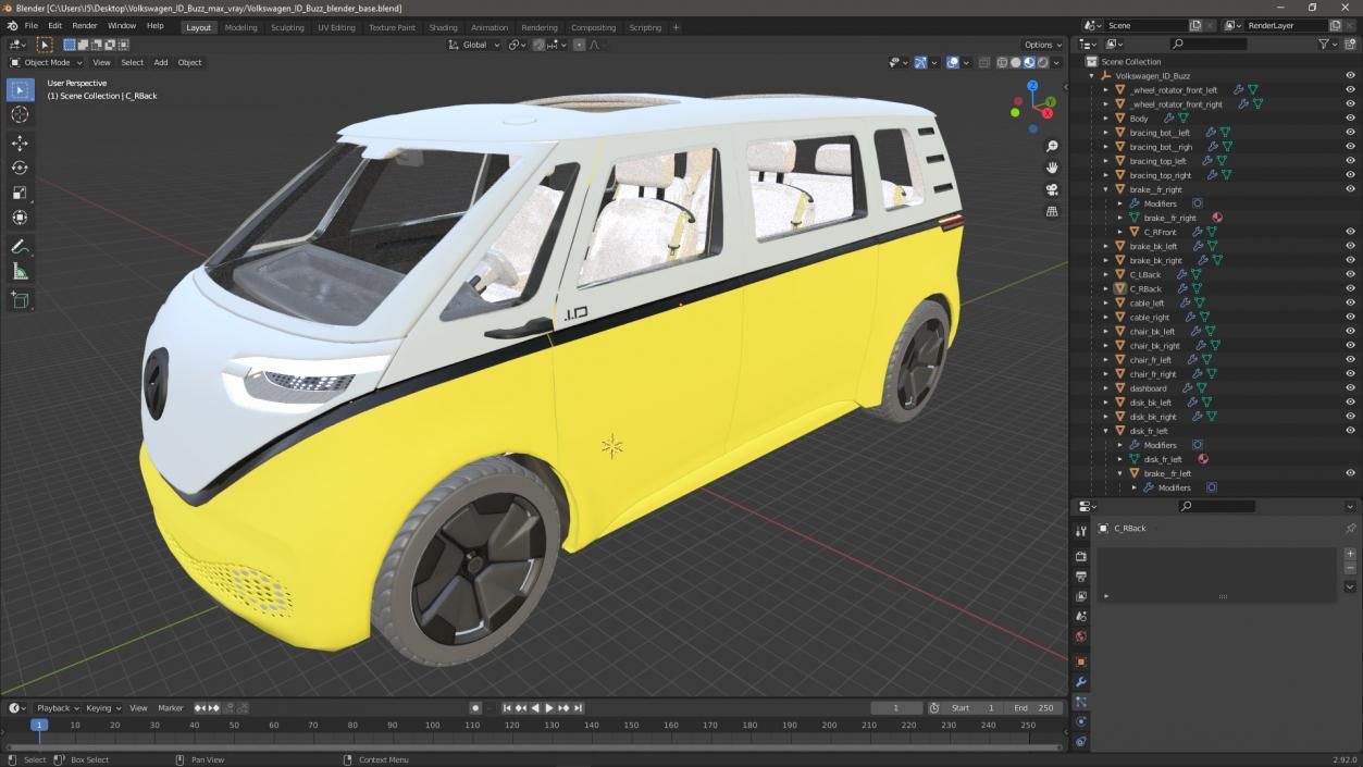 3D Volkswagen ID Buzz model