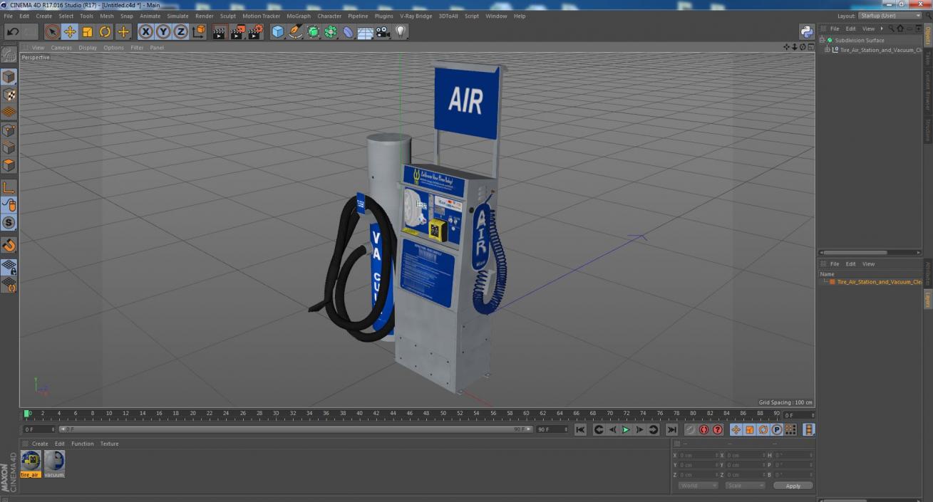 3D model Tire Air Station and Vacuum Cleaner