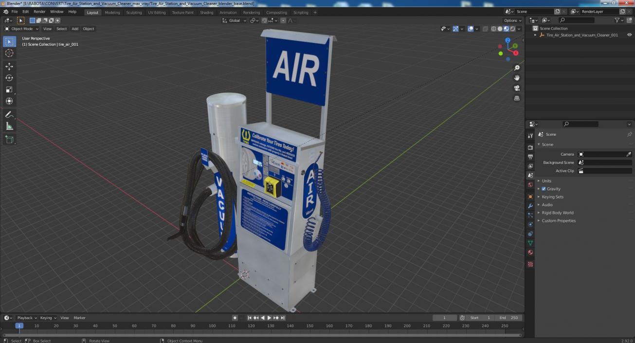 3D model Tire Air Station and Vacuum Cleaner