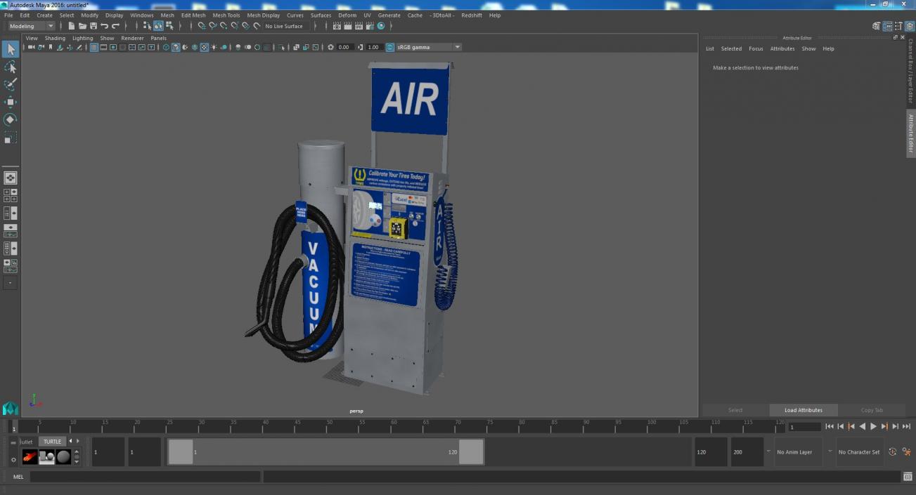 3D model Tire Air Station and Vacuum Cleaner