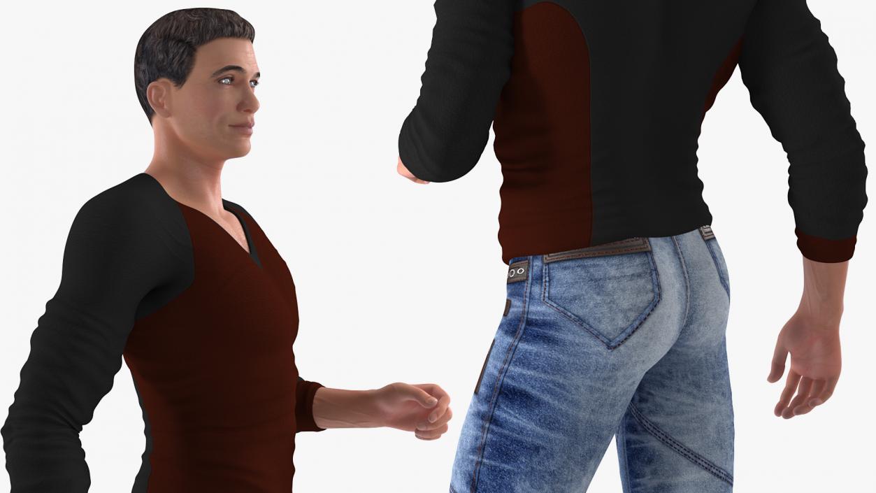 Man in Urban Style Clothing Rigged 3D model