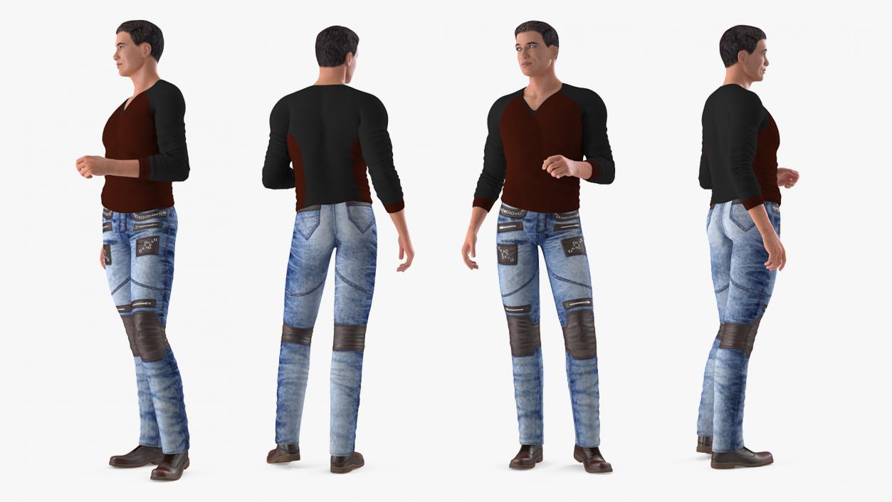 Man in Urban Style Clothing Rigged 3D model