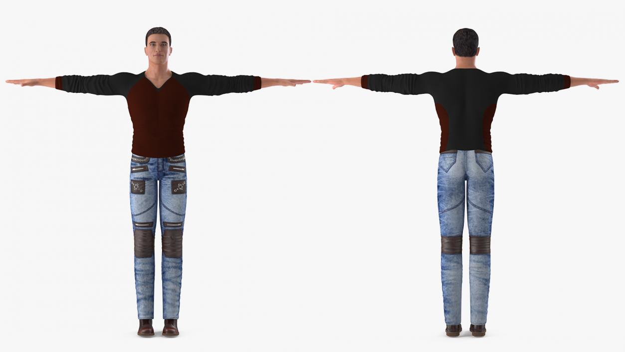 Man in Urban Style Clothing Rigged 3D model