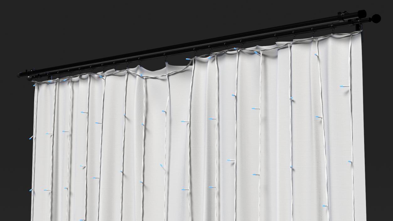 Curtain LED Garland Blue 3D model