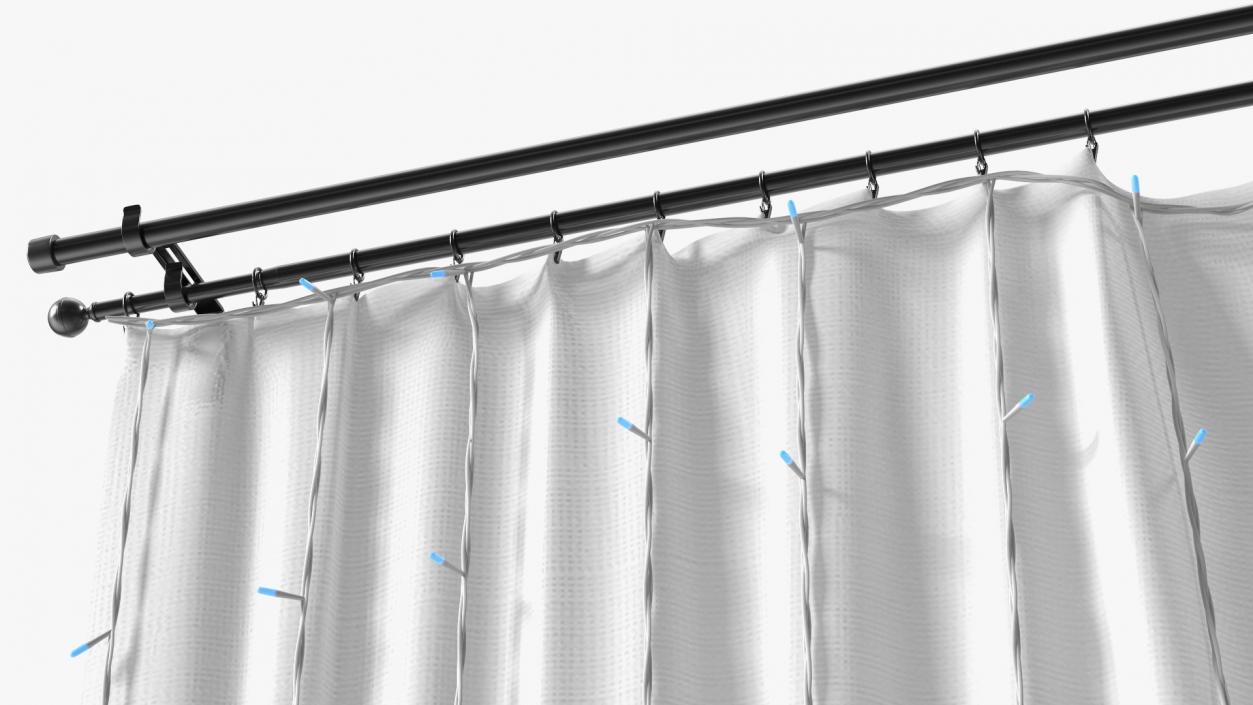 Curtain LED Garland Blue 3D model