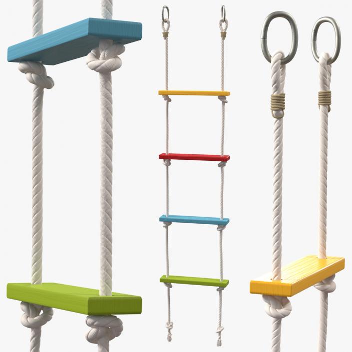 3D Climbing Rope Ladder with Square Boxsteps