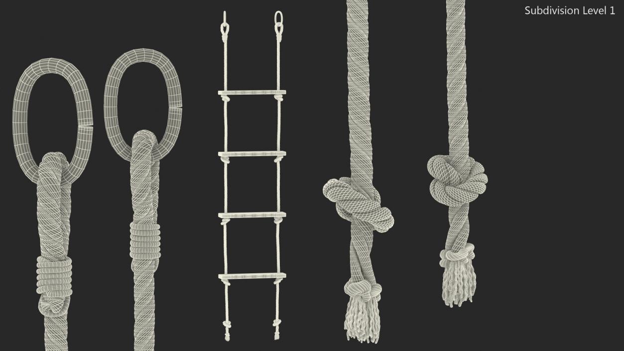 3D Climbing Rope Ladder with Square Boxsteps