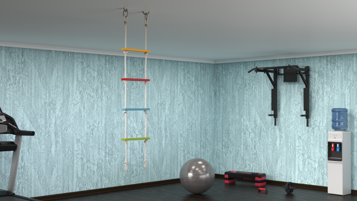 3D Climbing Rope Ladder with Square Boxsteps