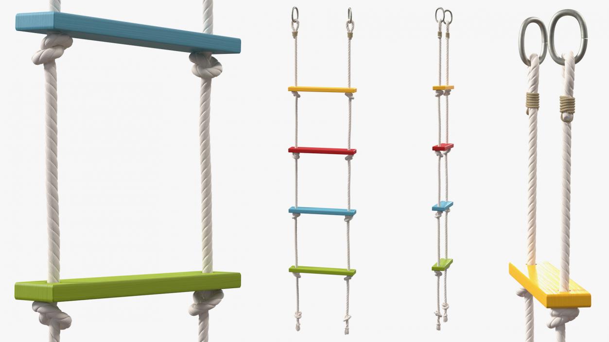 3D Climbing Rope Ladder with Square Boxsteps