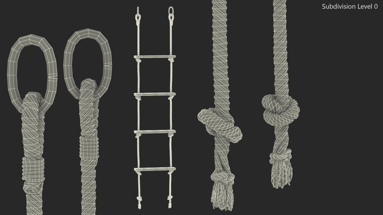 3D Climbing Rope Ladder with Square Boxsteps