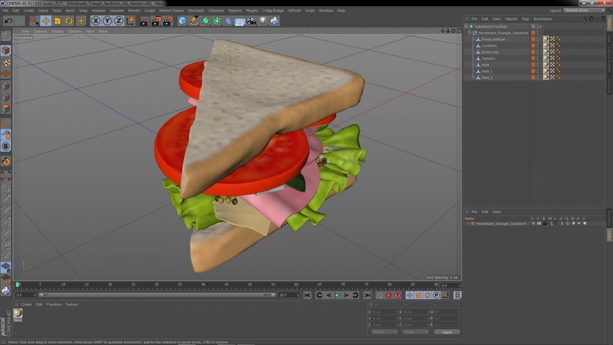 3D Handmade Triangle Sandwich