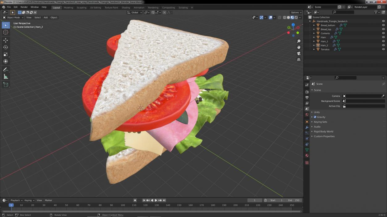 3D Handmade Triangle Sandwich