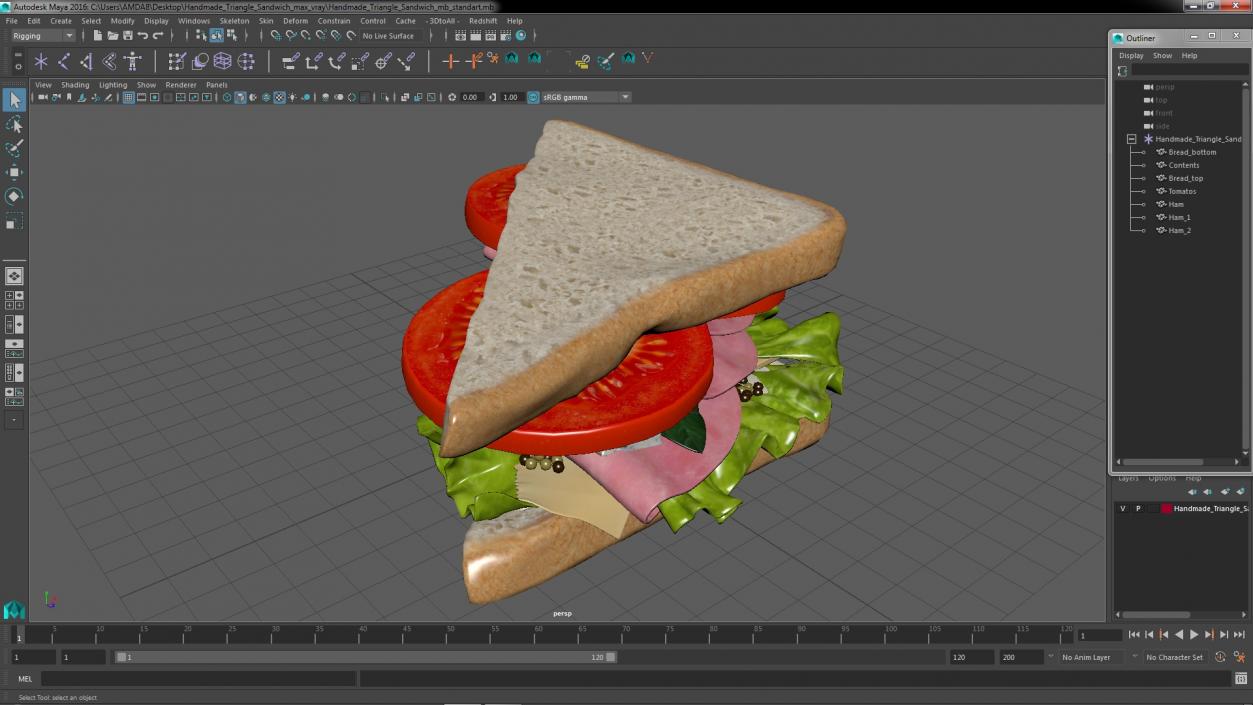 3D Handmade Triangle Sandwich