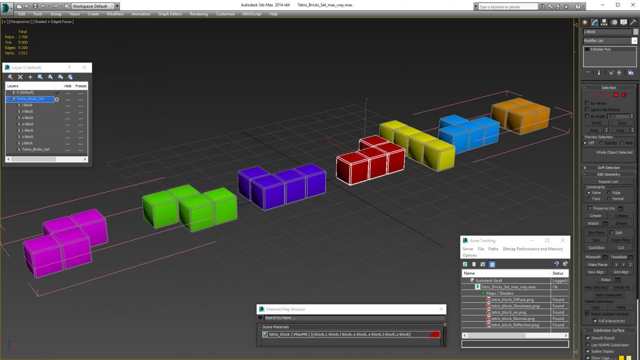 Tetris Bricks Set 3D