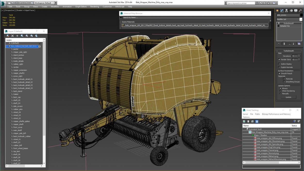 3D Bale Wrapper Machine Dirty