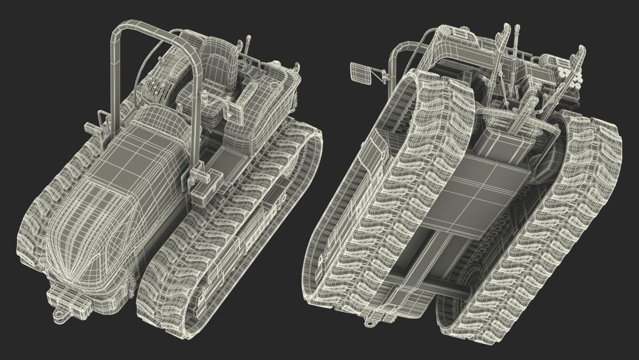 3D Tracked Tractor Dirty Rigged model