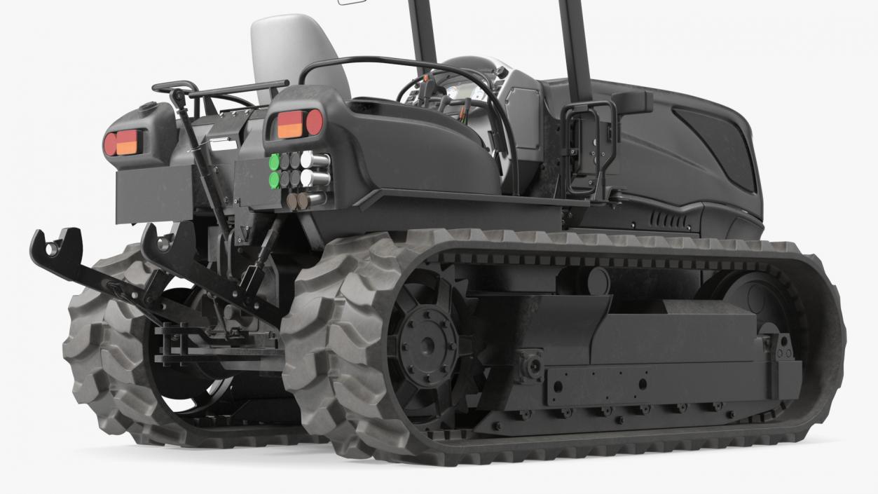 3D Tracked Tractor Dirty Rigged model