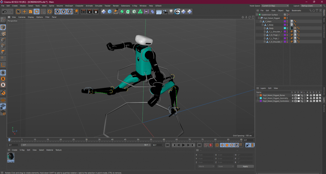 Digit Robot Rigged for Cinema 4D 3D