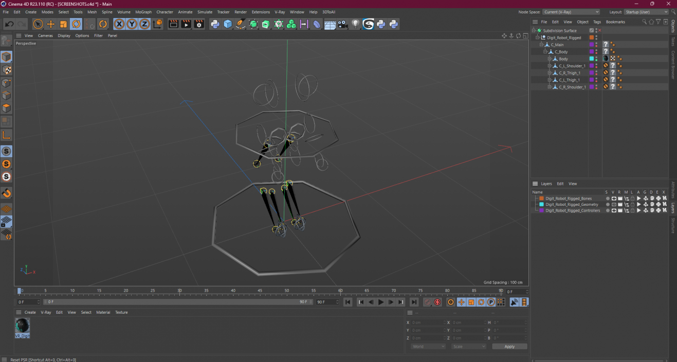 Digit Robot Rigged for Cinema 4D 3D