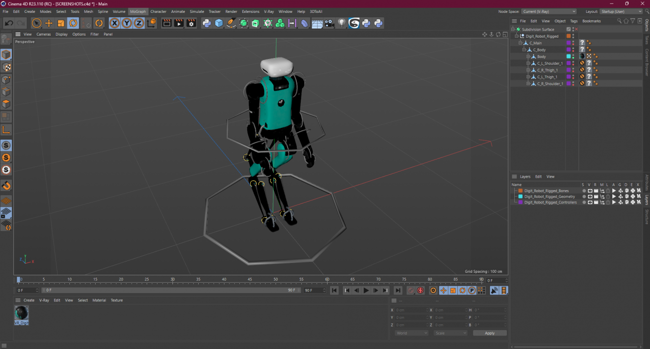 Digit Robot Rigged for Cinema 4D 3D