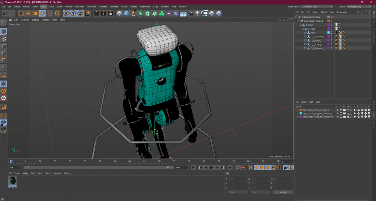 Digit Robot Rigged for Cinema 4D 3D