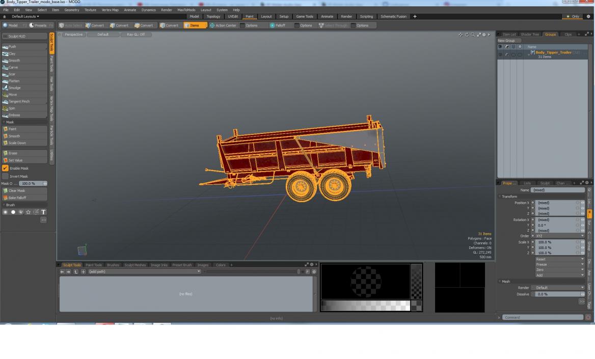 Body Tipper Trailer 3D model