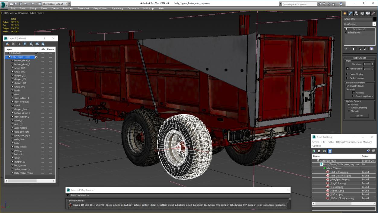 Body Tipper Trailer 3D model