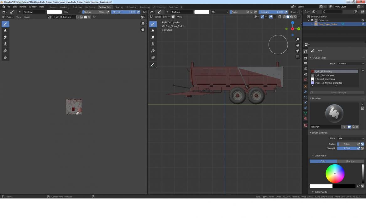 Body Tipper Trailer 3D model