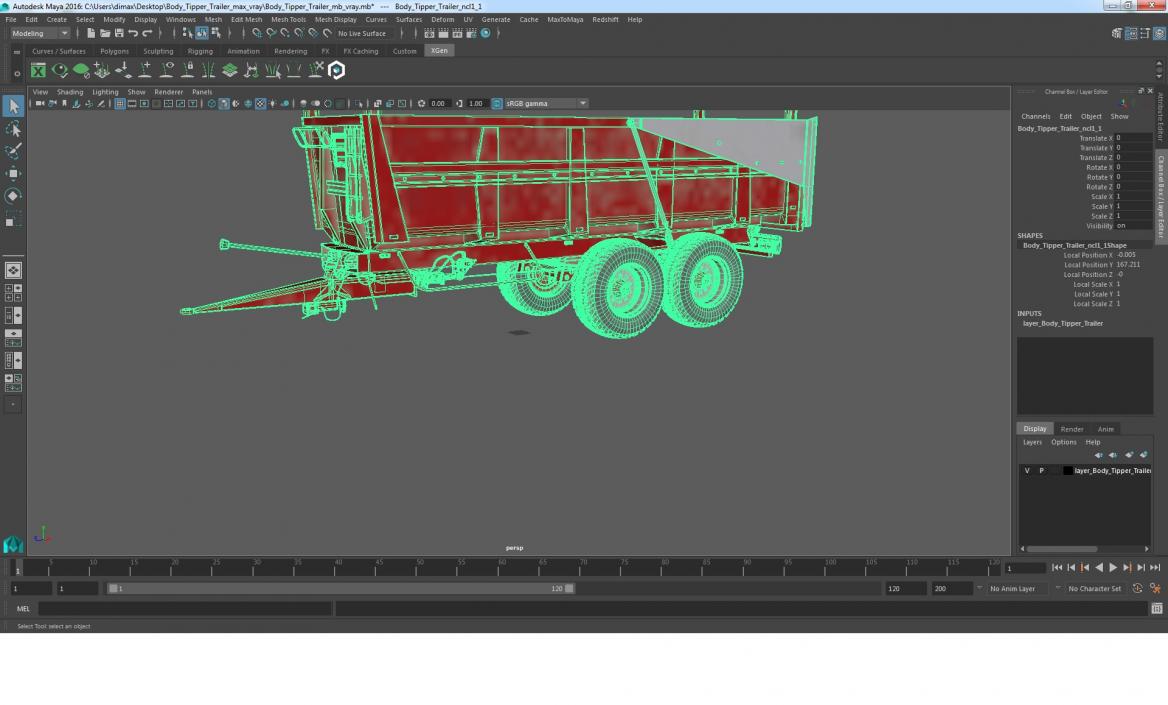 Body Tipper Trailer 3D model