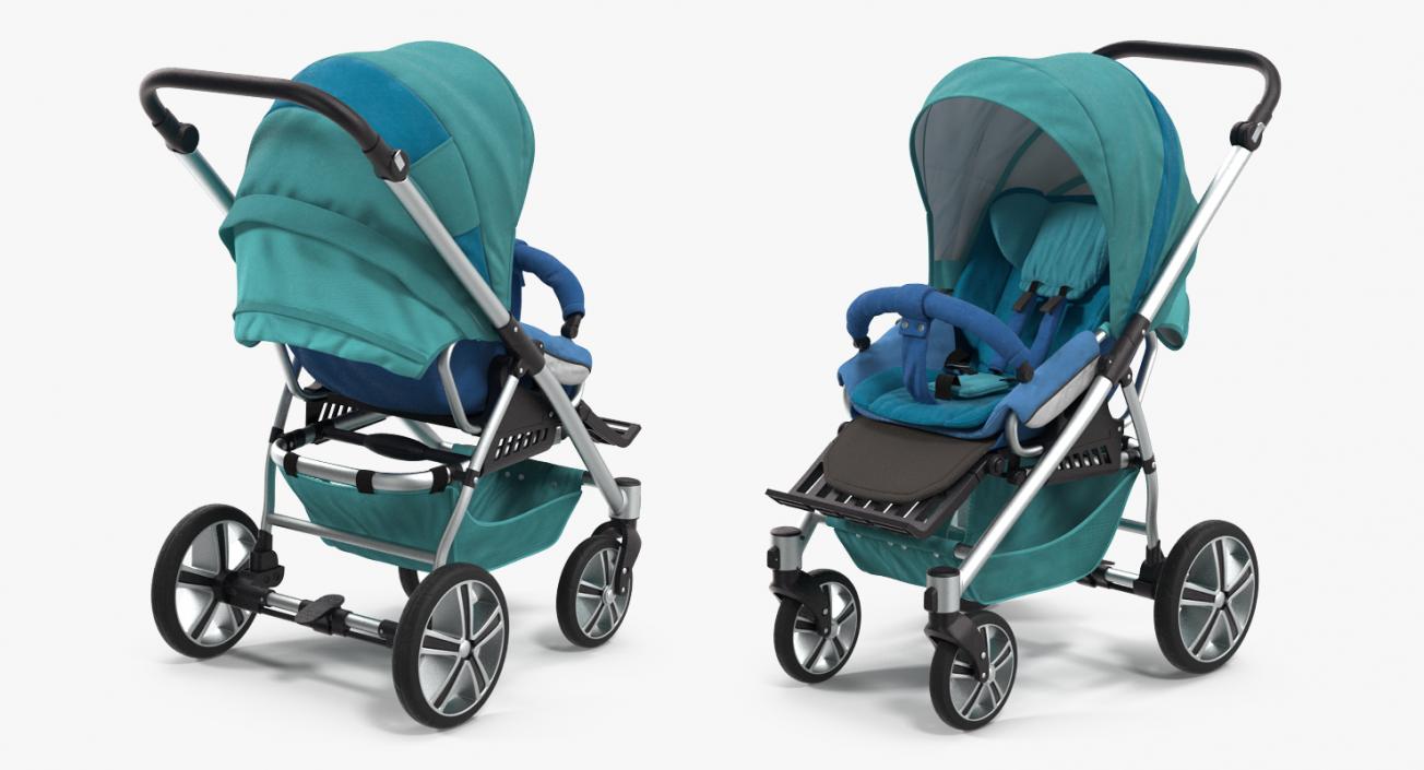 3D Baby Carriages and Car Seat Collection model