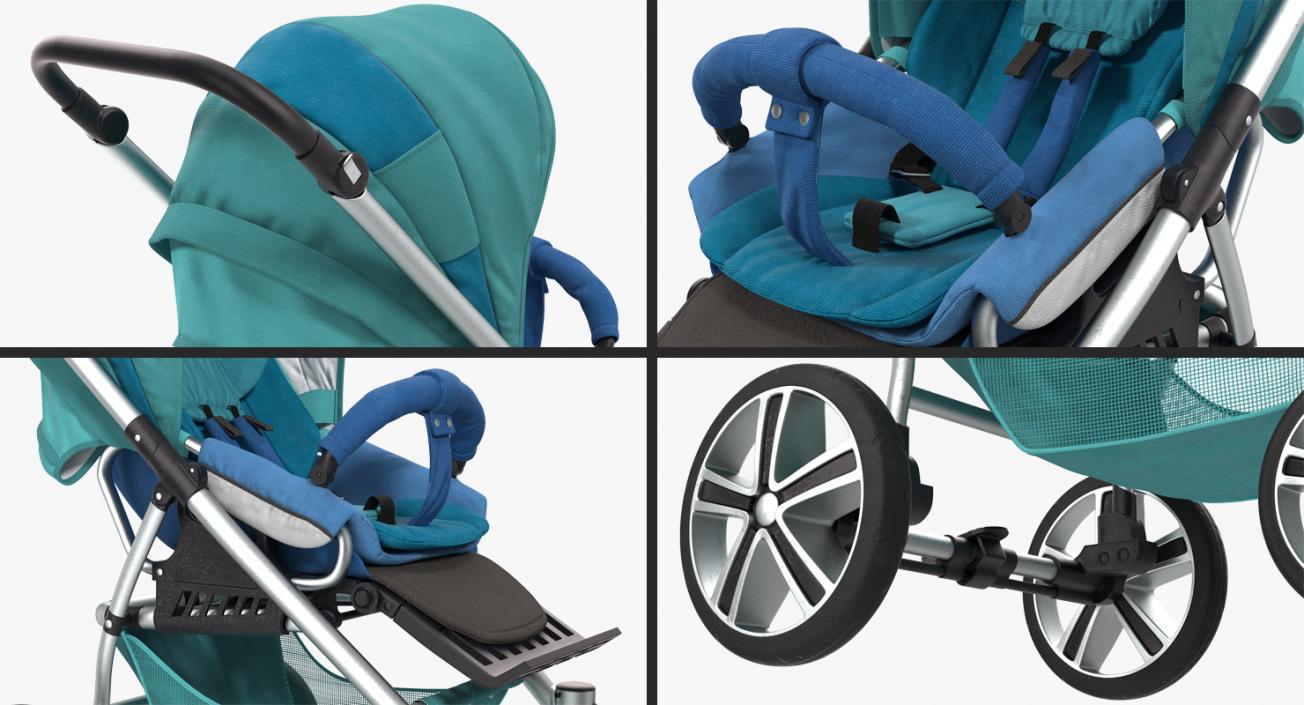 3D Baby Carriages and Car Seat Collection model