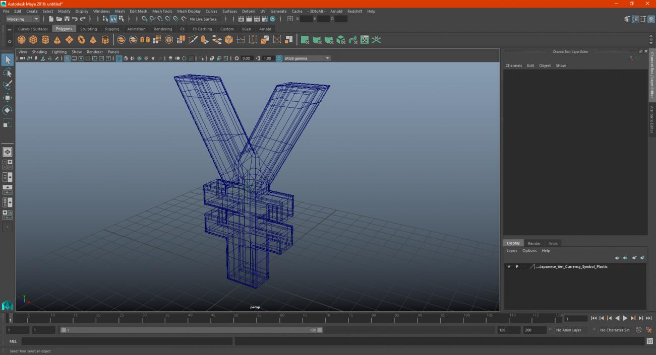 3D Japanese Yen Currency Symbol Plastic