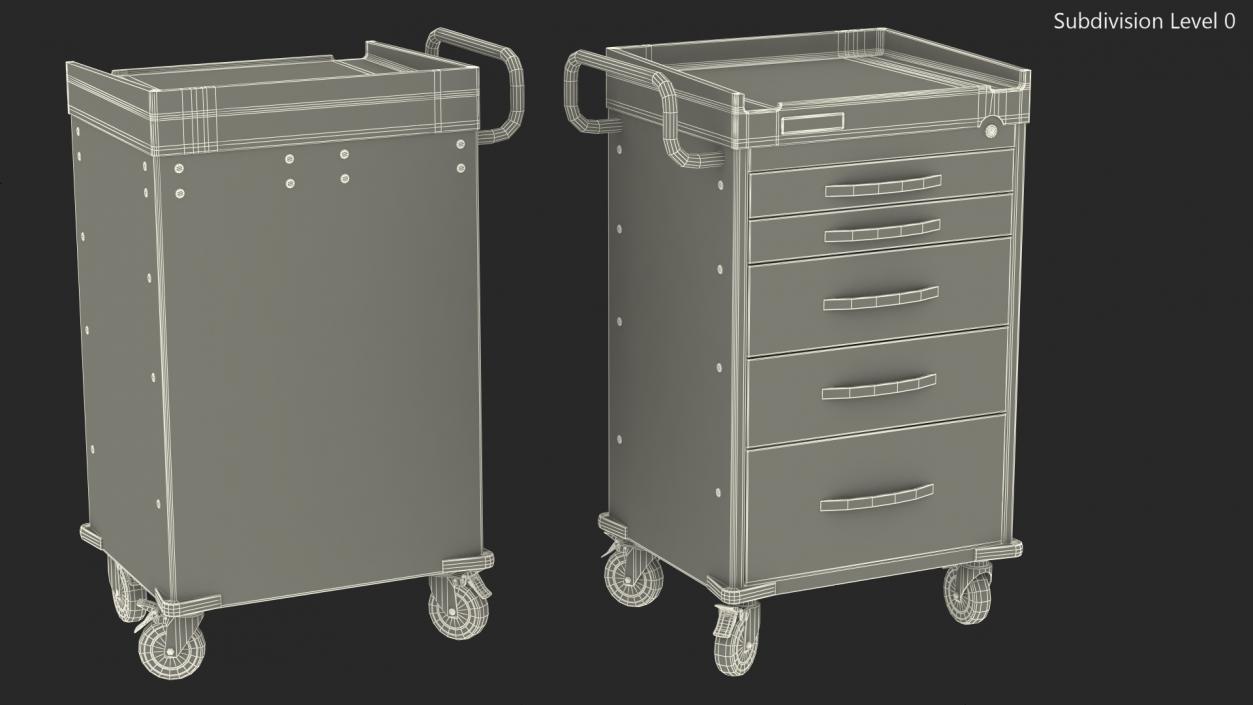 Detecto Rescue Series Medical Cart 3D model