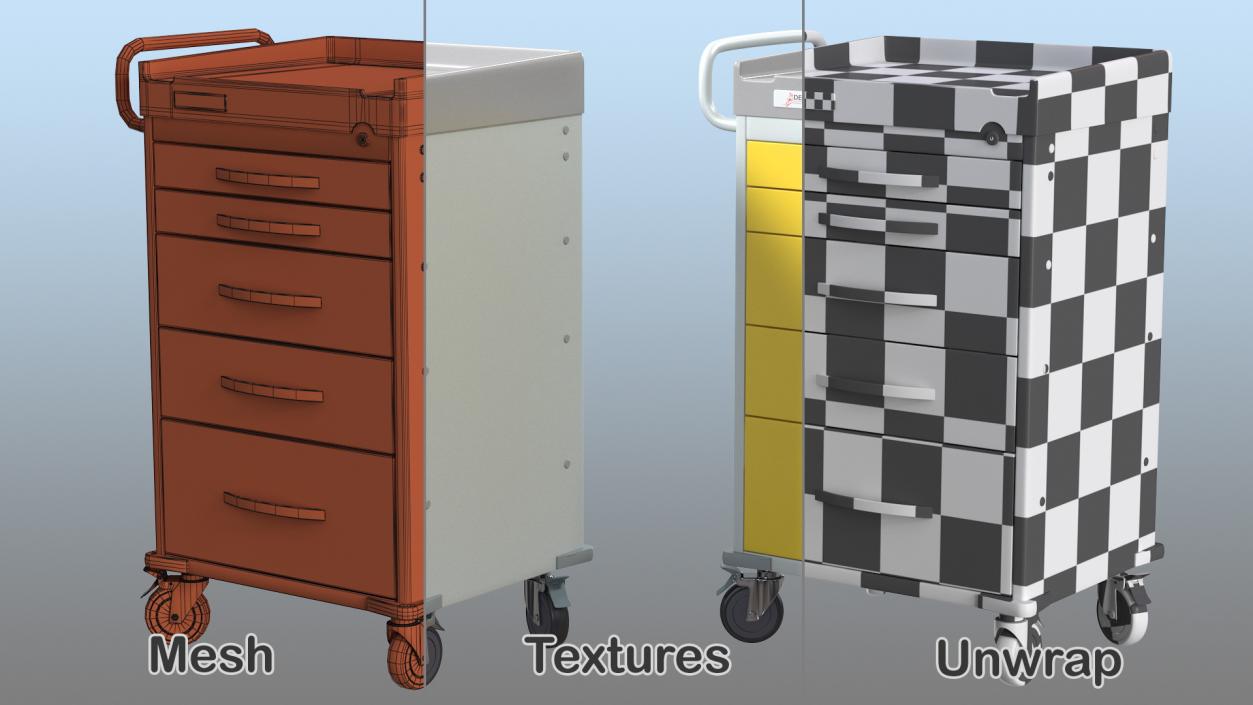 Detecto Rescue Series Medical Cart 3D model